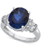 Lab-created Sapphire (4-7/8 Ct. T.w.) & White Sapphire (1/3 Ct. T.w.) Ring In Sterling Silver