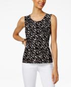 Jm Collection Petite Printed Jacquard Shell, Only At Macy's