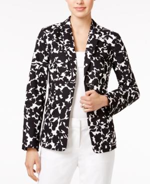 Tommy Hilfiger Floral-print Open-front Blazer