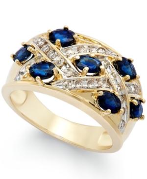 Sapphire (2-1/10 Ct. T.w.) And Diamond (1/4 Ct. T.w.) Ring In 14k Gold