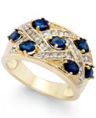Sapphire (2-1/10 Ct. T.w.) And Diamond (1/4 Ct. T.w.) Ring In 14k Gold