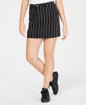 Vanilla Star Juniors' Cotton Striped Mini Skirt