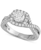 Macy's Star Signature Diamond Halo Engagement Ring (1-3/8 Ct. T.w.) In 14k White Gold