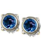 Balissima By Effy Blue Topaz Round Stud Earrings (7-5/8 Ct. T.w.) In 18k Gold And Sterling Silver