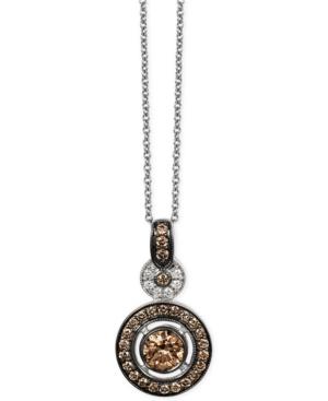 Le Vian Chocolatier Chocolate Deco Diamond Circle Pendant Necklace (3/4 Ct. T.w.) In 14k White Gold