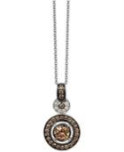 Le Vian Chocolatier Chocolate Deco Diamond Circle Pendant Necklace (3/4 Ct. T.w.) In 14k White Gold