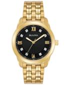 Bulova Men's Diamond-accent Gold-tone Stainless Steel Bracelet Watch 40mm
