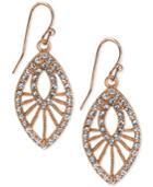 2028 Rose Gold-tone Openwork Pave Drop Earrings, A Macy's Exclusive Style