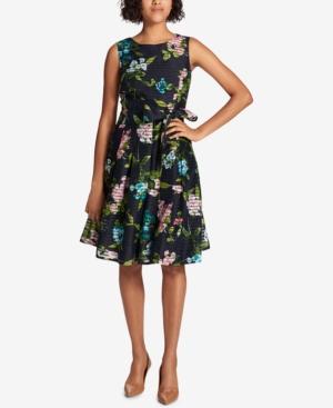 Tommy Hilfiger Shadow-stripe Fit & Flare Dress