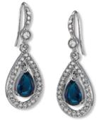 Carolee Earrings, Silver-tone Pave Stone Drop Earrings