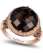 Le Vian Chocolate Quartz (8 Ct. T.w.) And Diamond (3/4 Ct. T.w.) Ring In 14k Rose Gold, Only At Macy's