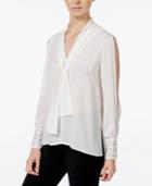 Xoxo Juniors' Studded Split-sleeve High-low Blouse