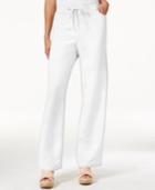 Jm Collection Petite Linen-blend Drawstring Pants, Created For Macy's