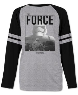 Men's Star Wars Stormtrooper Fade Graphic-print Raglan-sleeve Football T-shirt From Jem
