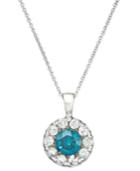 Bella Bleu By Effy Blue And White Diamond Accent Pendant In 14k White Gold