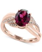 Effy Rhodolite Garnet (2-1/3 Ct. T.w.) & Diamond (1/8 Ct. T.w.) Ring In 14k Rose Gold