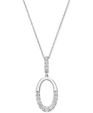 Diamond Open Loop Pendant Necklace (1/3 Ct. T.w.) In 14k White Gold