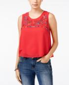 American Rag Sequined Embroidered Cropped Tank Top, Only At Macy's