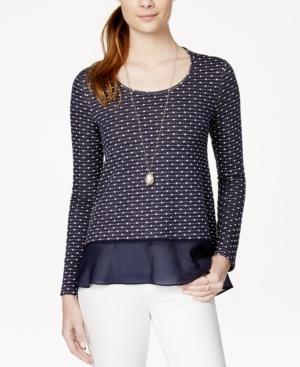 Maison Jules Layered Contrast Snit Top, Only At Macy's