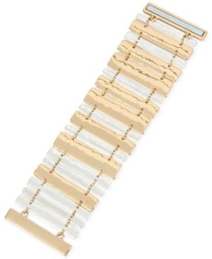 Robert Lee Morris Soho Two-tone Bar Magnetic Flex Bracelet