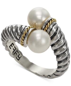 Effy Cultured Freshwater Pearl Bypass Ring In 18k Gold And Sterling Silver (7mm)
