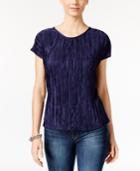 Ny Collection Petite Crinkle Top
