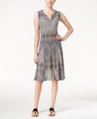 Jm Collection Printed Split-neck Dress, Only At Macy's