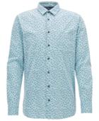 Boss Men's Slim-fit Printed Cotton Sport Shirt