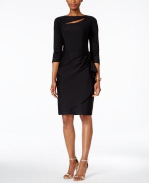 Alex Evenings Ruched Faux-wrap Dress