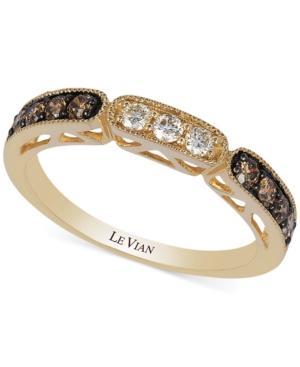 Le Vian Chocolate And White Diamond Ring In 14k Gold (3/8 Ct. T.w.)
