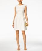 Vince Camuto Diamond-print Jacquard Fit & Flare Dress