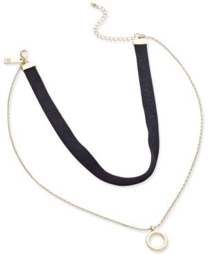 Inc International Concepts Gold-tone Faux-suede Choker Necklace, Only At Macy's