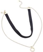 Inc International Concepts Gold-tone Faux-suede Choker Necklace, Only At Macy's