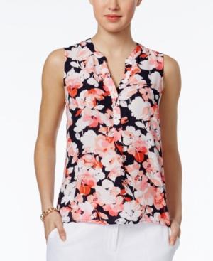 Nine West Floral-print V-neck Blouse