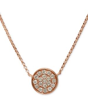 Trio By Effy Diamond Disc Pendant Necklace (1/4 Ct. T.w.) In 14k White, Rose Or Yellow Gold