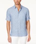 Tasso Elba Men's Mosaic Floral Silk & Linen Shirt, Created For Macy's
