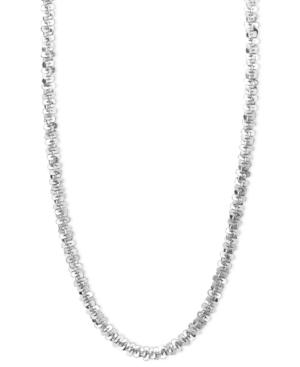 14k White Gold Necklace, 24 Faceted Chain