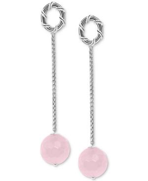 Peter Thomas Roth Rose Quartz Bead Drop Earrings (14 Ct. T.w.) In Sterling Silver