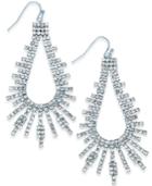 Thalia Sodi Silver-tone Pave Drop Earrings, Created For Macy's