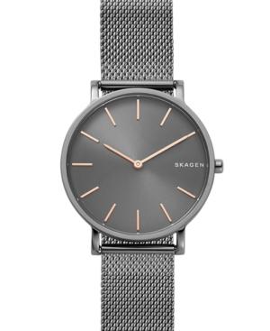 Skagen Men's Hagen Slim Dark Gray Stainless Steel Mesh Bracelet Watch 38mm