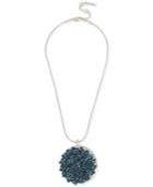 Kenneth Cole New York Silver-tone Blue Bead Woven Pendant Necklace, A Macy's Exclusive Style