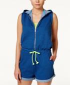Jessica Simpson The Warm Up Juniors' Sleeveless Hooded Romper, Only At Macy's