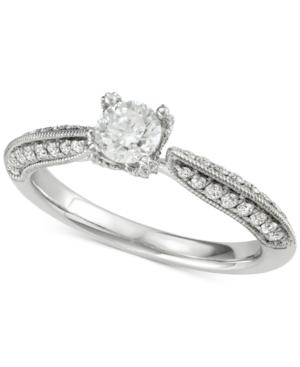 Marchesa Diamond Milgrain Engagement Ring (7/8 Ct. T.w.) In 18k White Gold, Created For Macy's