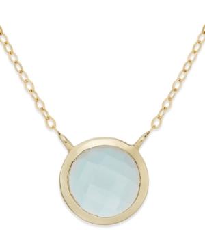 Blue Topaz Pendant Necklace (1-1/3 Ct. T.w.) In 14k Gold
