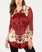 Guess Printed Chain-belt Tunic Top