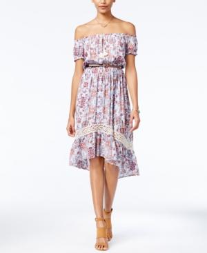 American Rag Printed Off-the-shoulder Peasant Dress, Only At Macy's