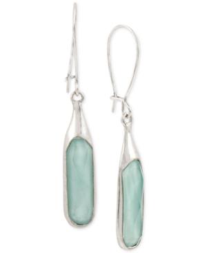 Robert Lee Morris Soho Silver-tone Aqua Stone Drop Earrings