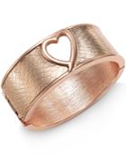 Thalia Sodi Rose Gold-tone Heart Hinged Bangle Bracelet, Only At Macy's