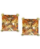 Giani Bernini Gold-tone Cubic Zirconia Square Stud Earrings, Created For Macy's