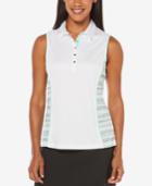 Pga Tour Colorblocked Sleeveless Polo Top